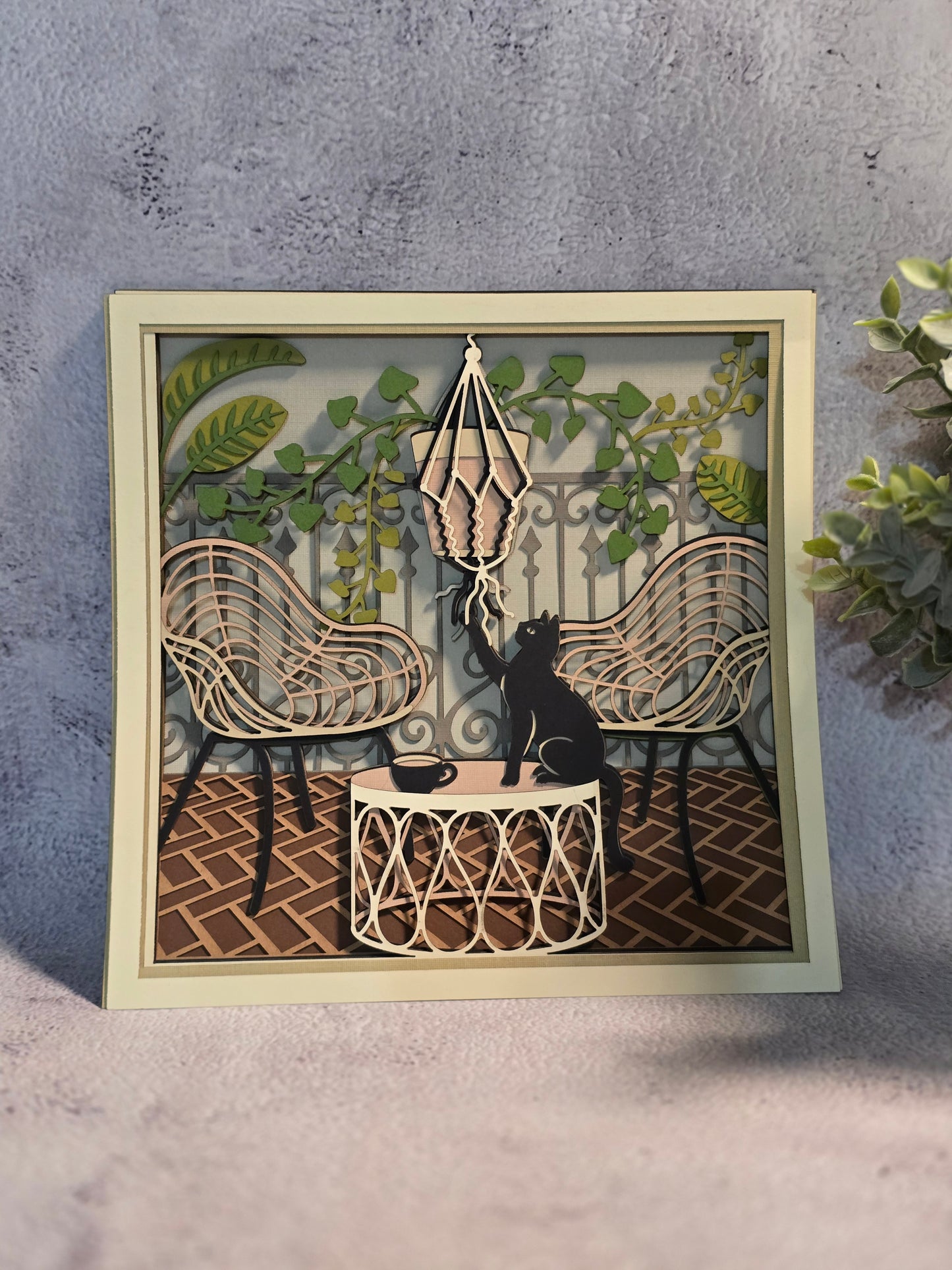 Cat on patio (made to order)