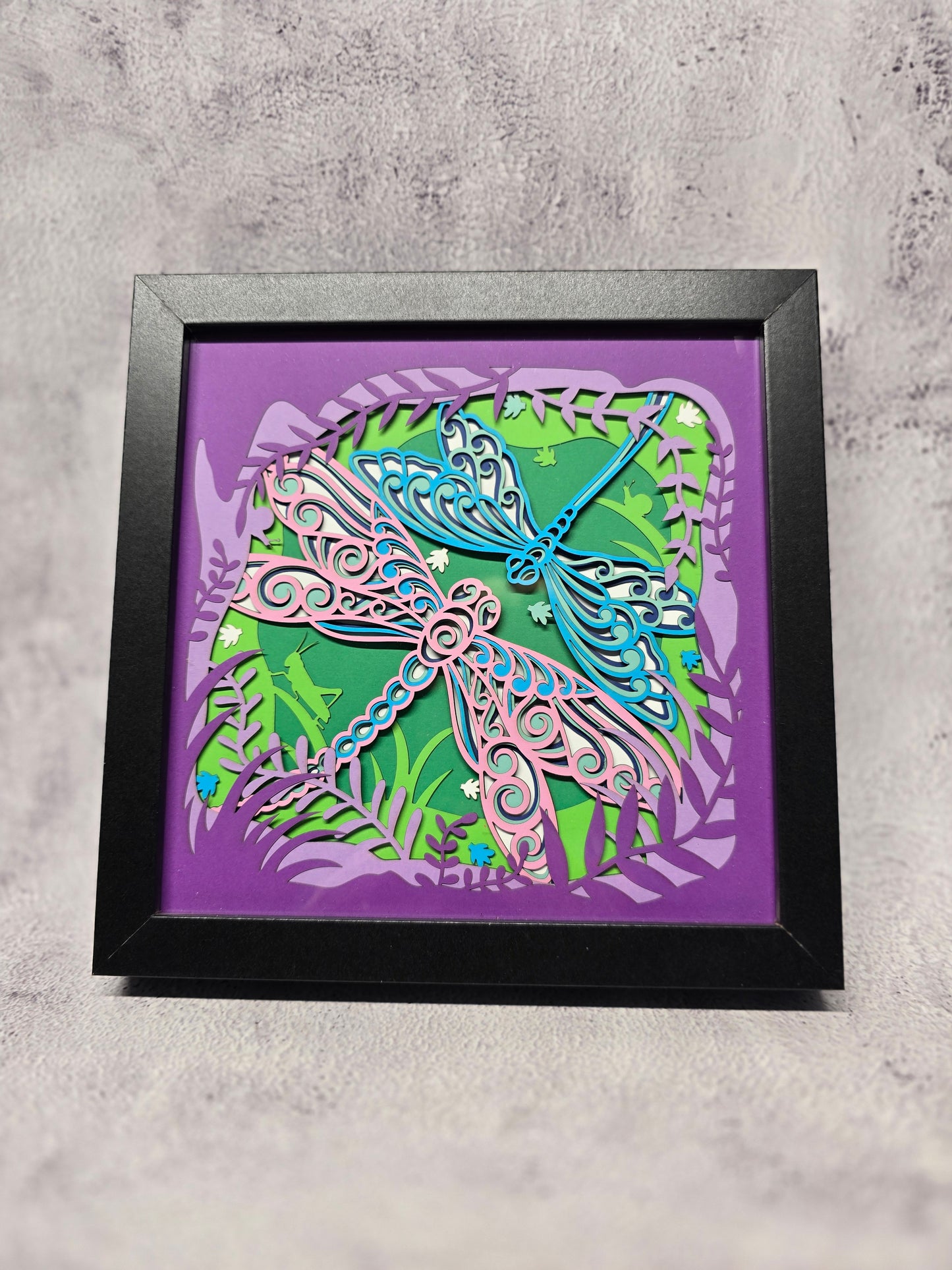Dragonflies shadow box