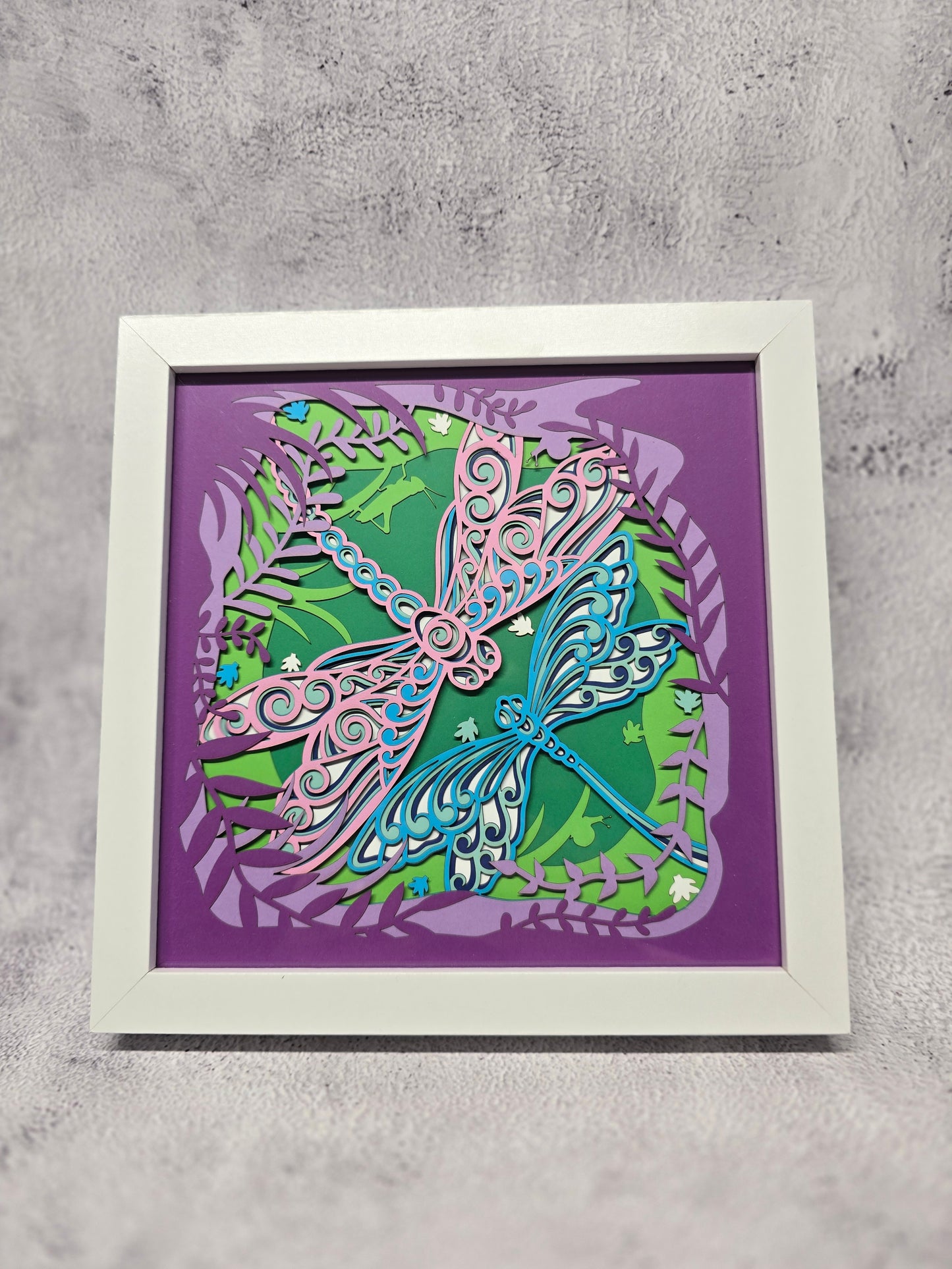 Dragonflies shadow box