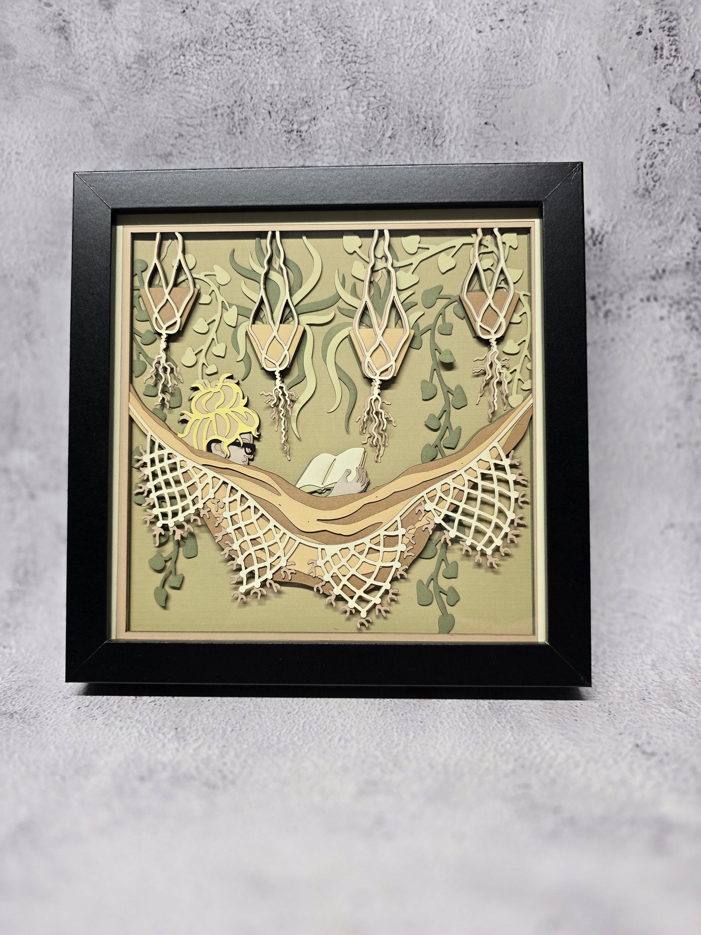 Girl on Hammock Shadow box