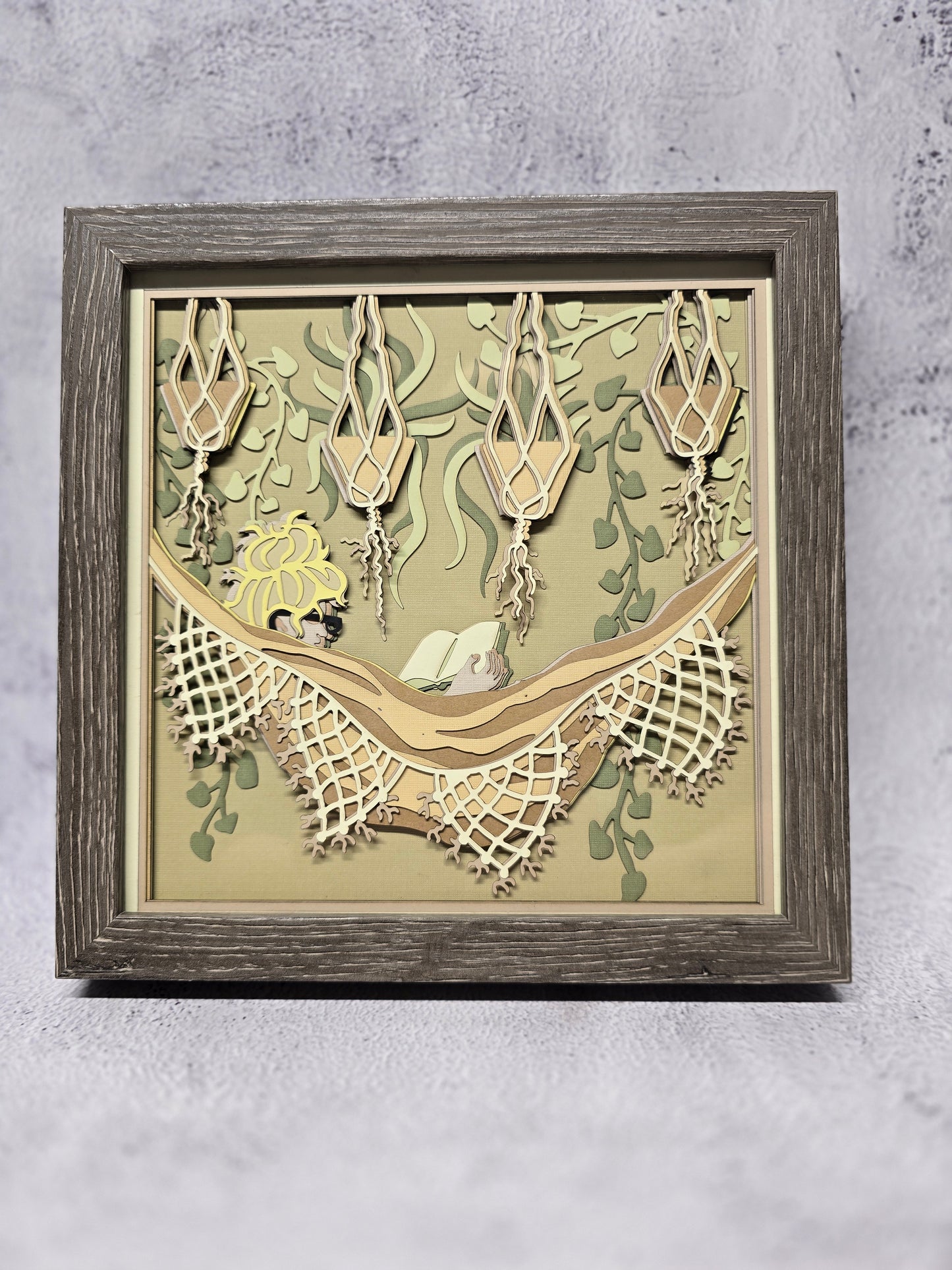Girl on Hammock Shadow box
