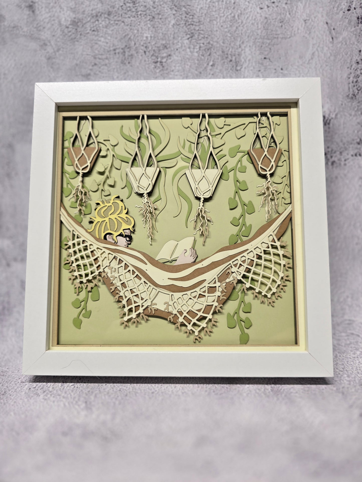 Girl on Hammock Shadow box