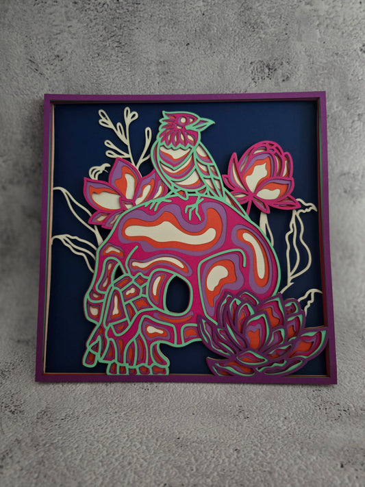 Skull & bird (made to order)